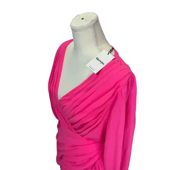 Showpo Can I Be Your Honey Mini Dress Hot Pink NWT Women’s 6 Barbiecore Coquette - Picture 3 of 16